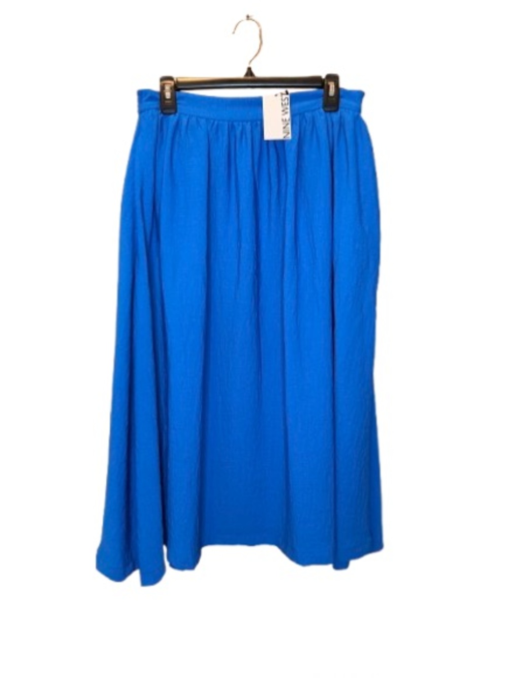 Nine West NWT Royal Blue A-Line Midi Skirt Size Medium
